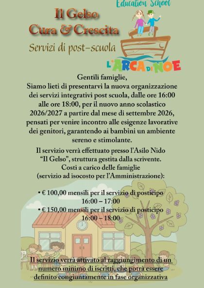 Servizio post scuola