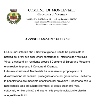 AVVISO ZANZARE