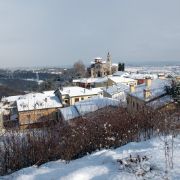 Panoramica con la chiesa parrocchiale di S. Maria Assunta- Foto Caliaro Luigino