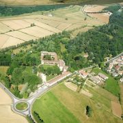 Veduta aerea su villa Zileri e il suo parco - Foto Caliaro Luigino